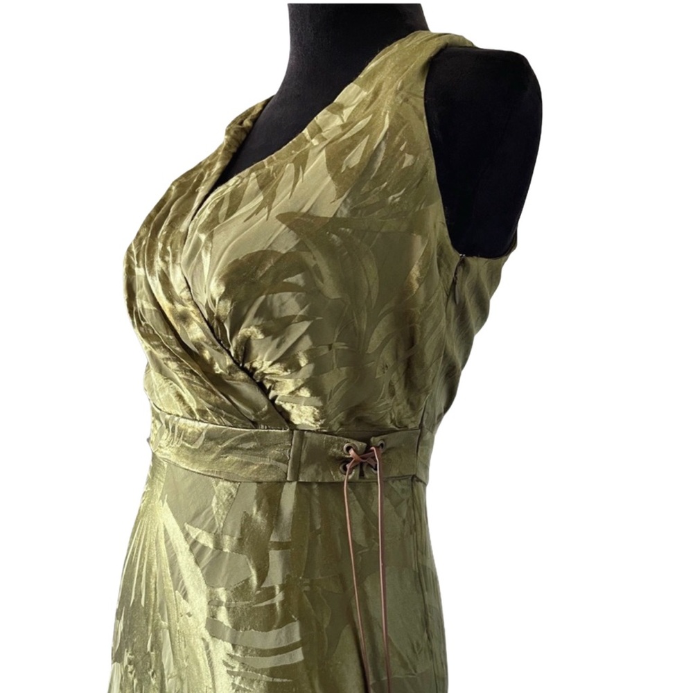 Lauren Ralph Lauren Palm Leaf Jacquard Sleeveless Midi Dress | Size 0 - Picture 9 of 15